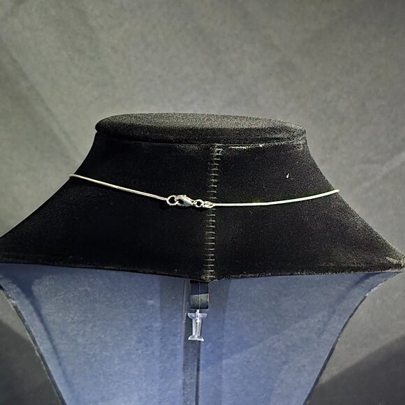 .925 Sterling Silver Hearts and Bead Dangle Necklace - Picture 2 of 3